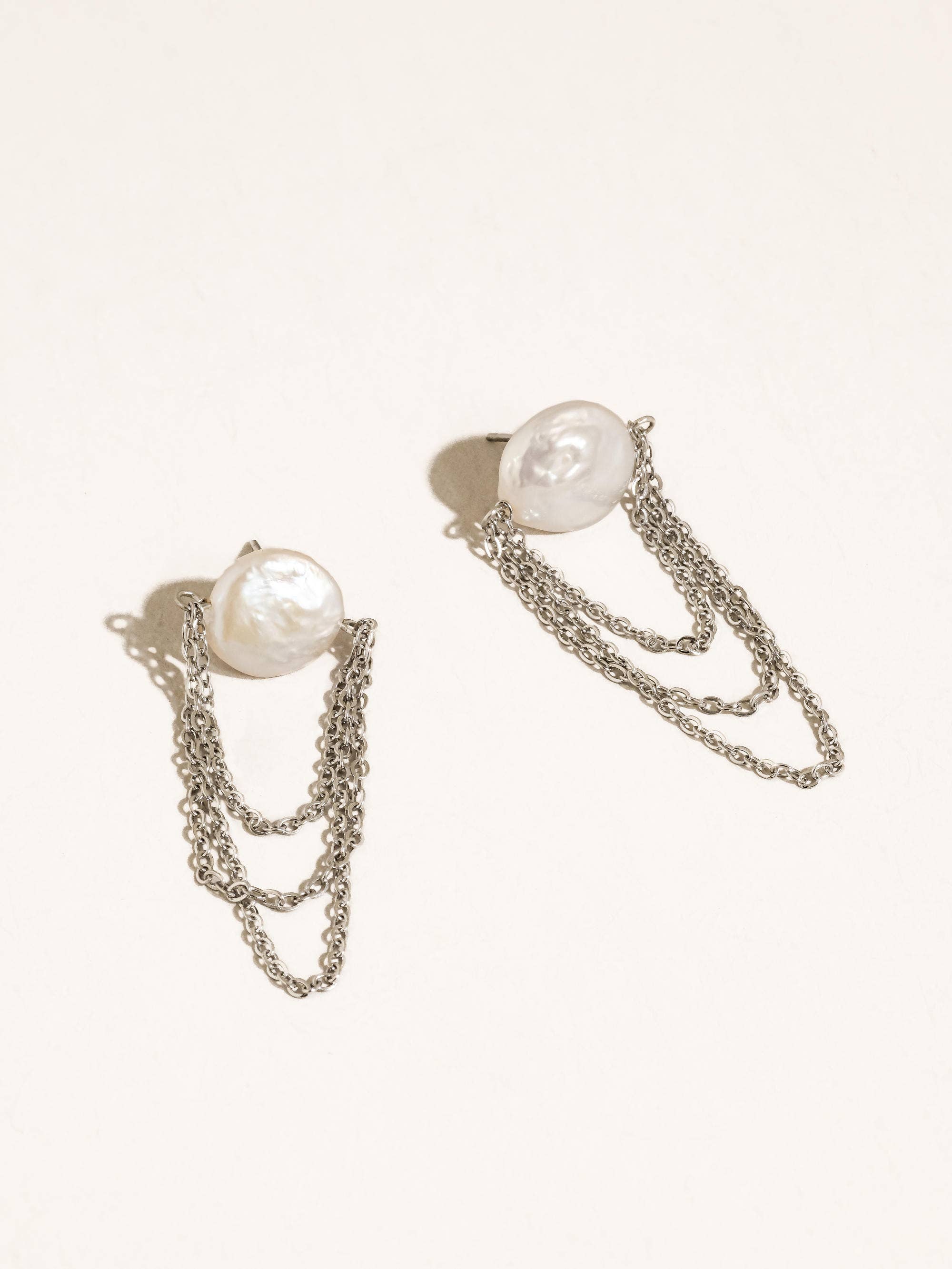 Shynelle 18K Pearl Chain Earrings