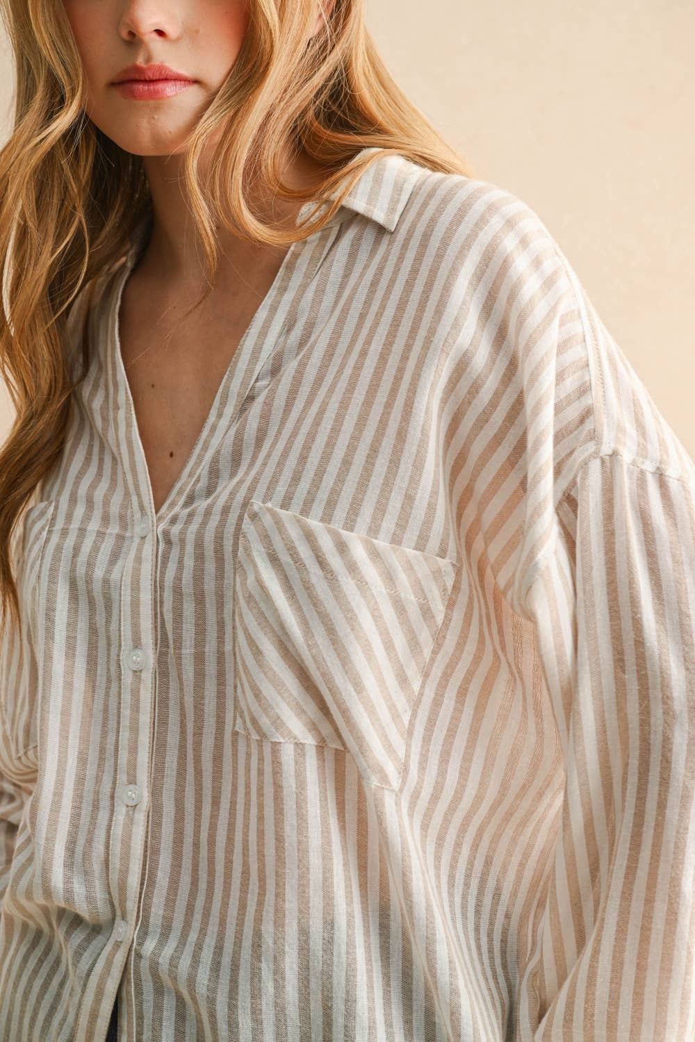 Beige Button Down