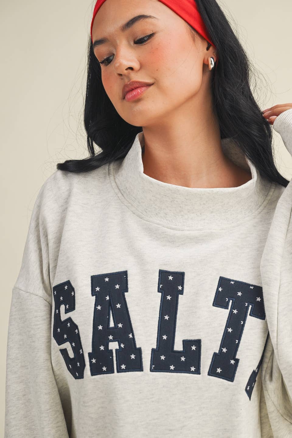 Salty Stars OS Sweatshirt: Grey