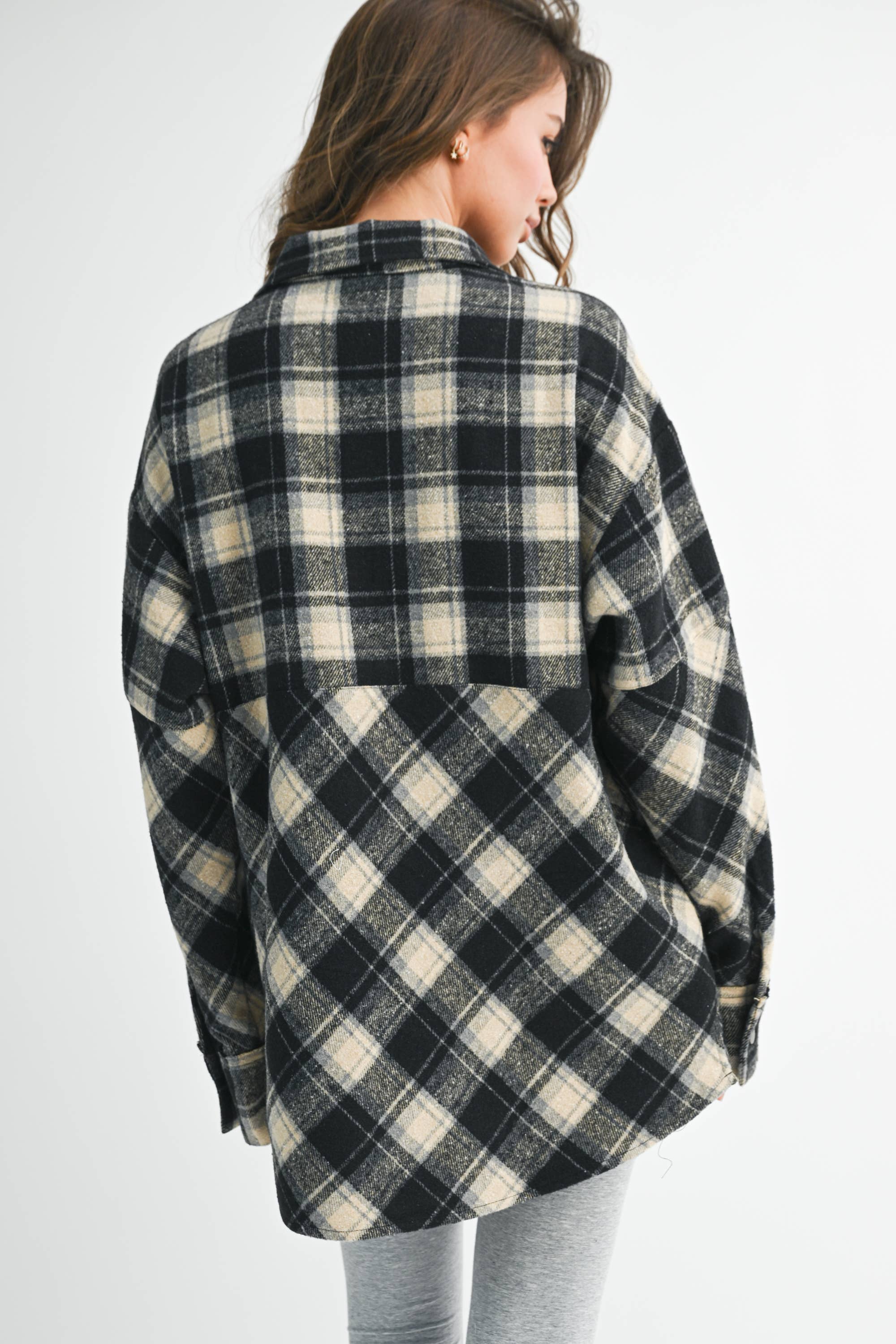 Mya Plaid Pullover: Black