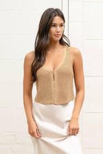 HOOK AND EYE KNIT SWEATER VEST