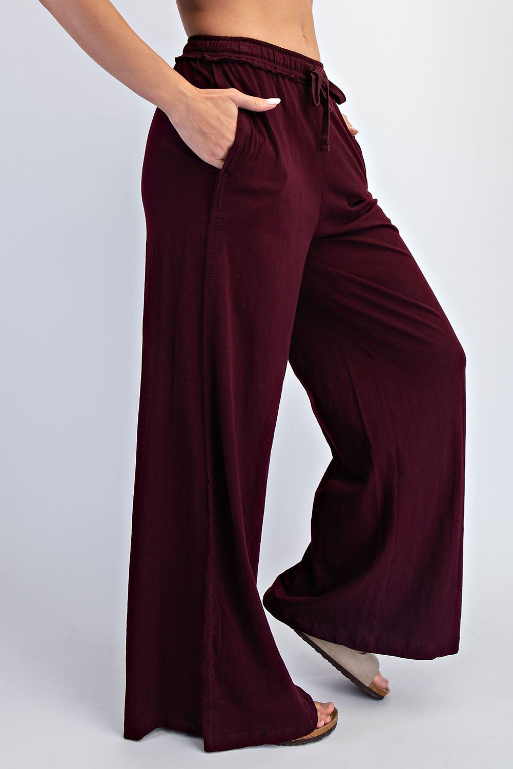 Slub Lounge Pants:Dk.Cherry