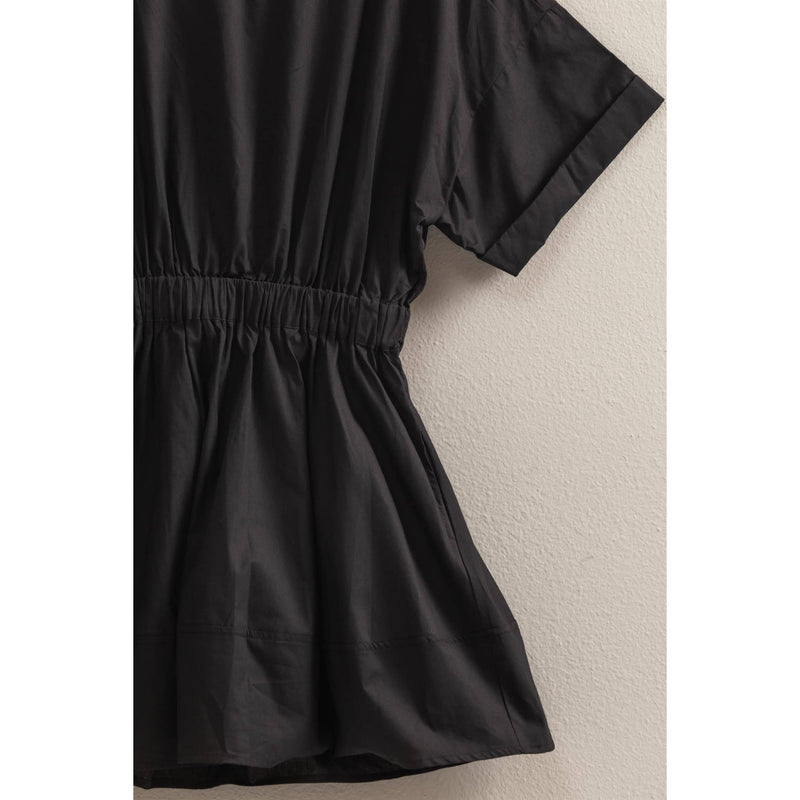 Poplin Mini Dress:OFF WHITE