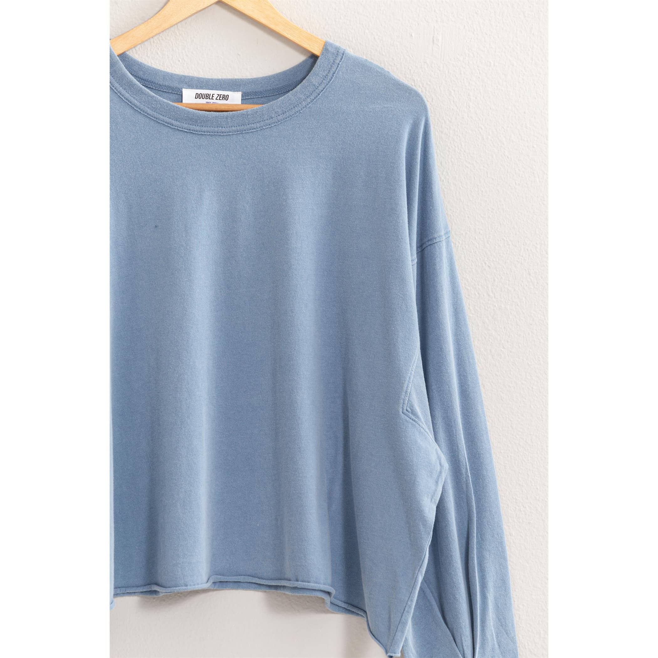 WASHED OVERSIZED TOP: BLUE