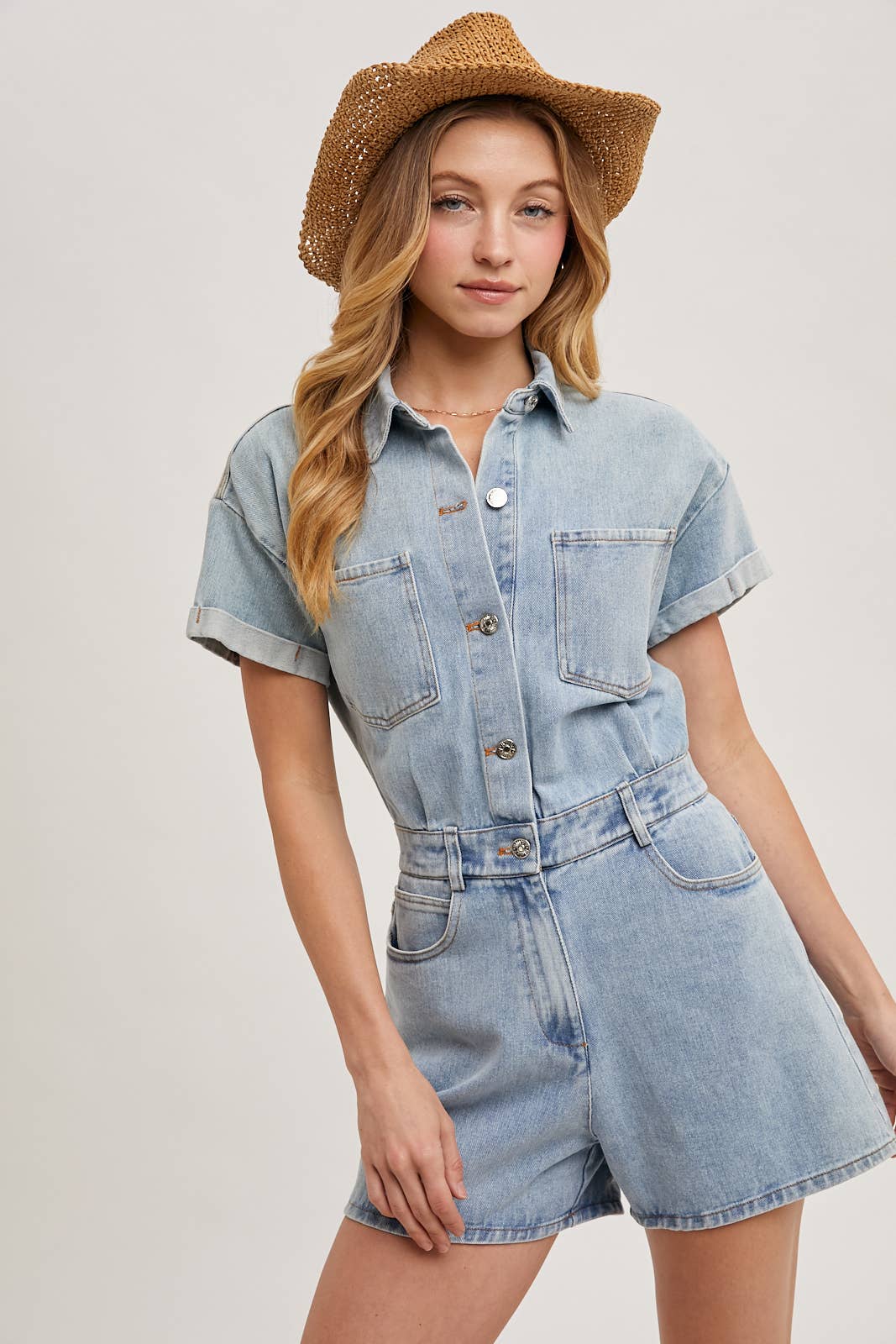 Lt  Denim Romper