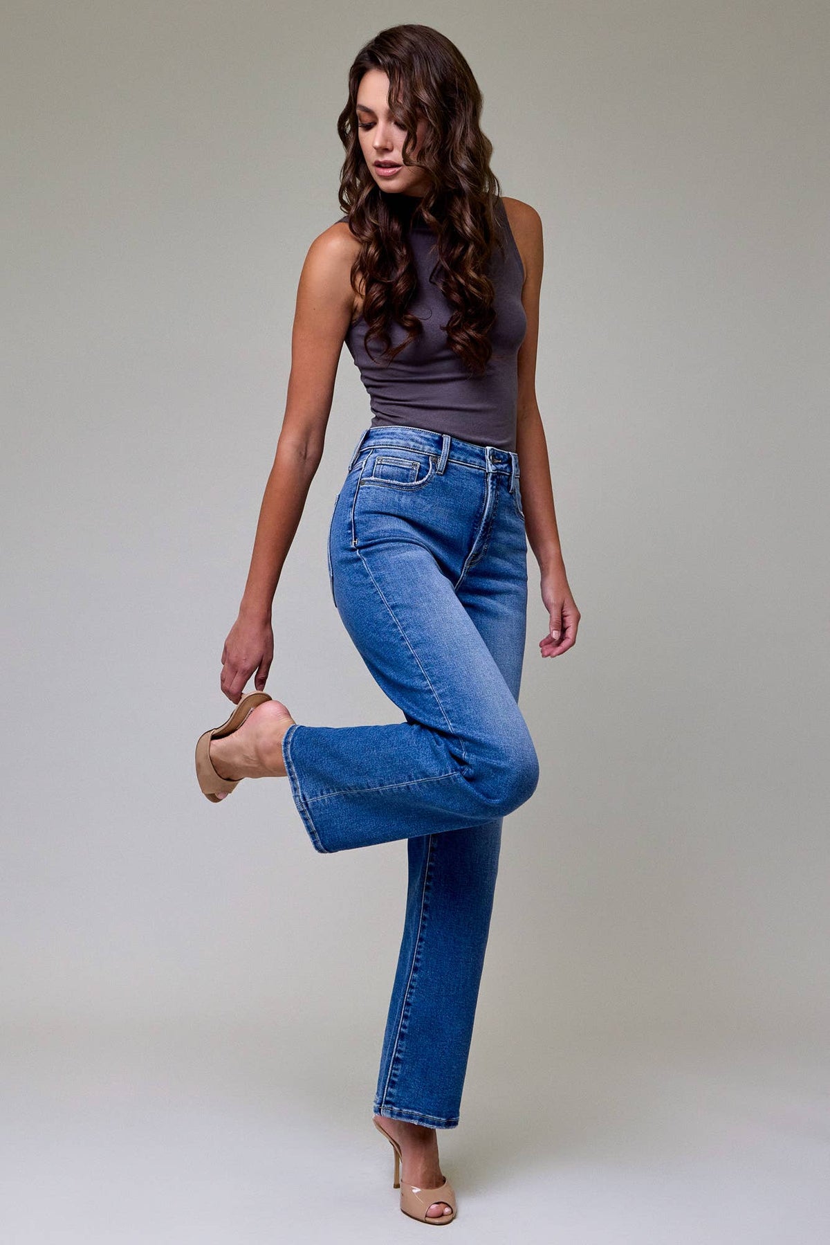 Clean Stretch High Rise Jeans: