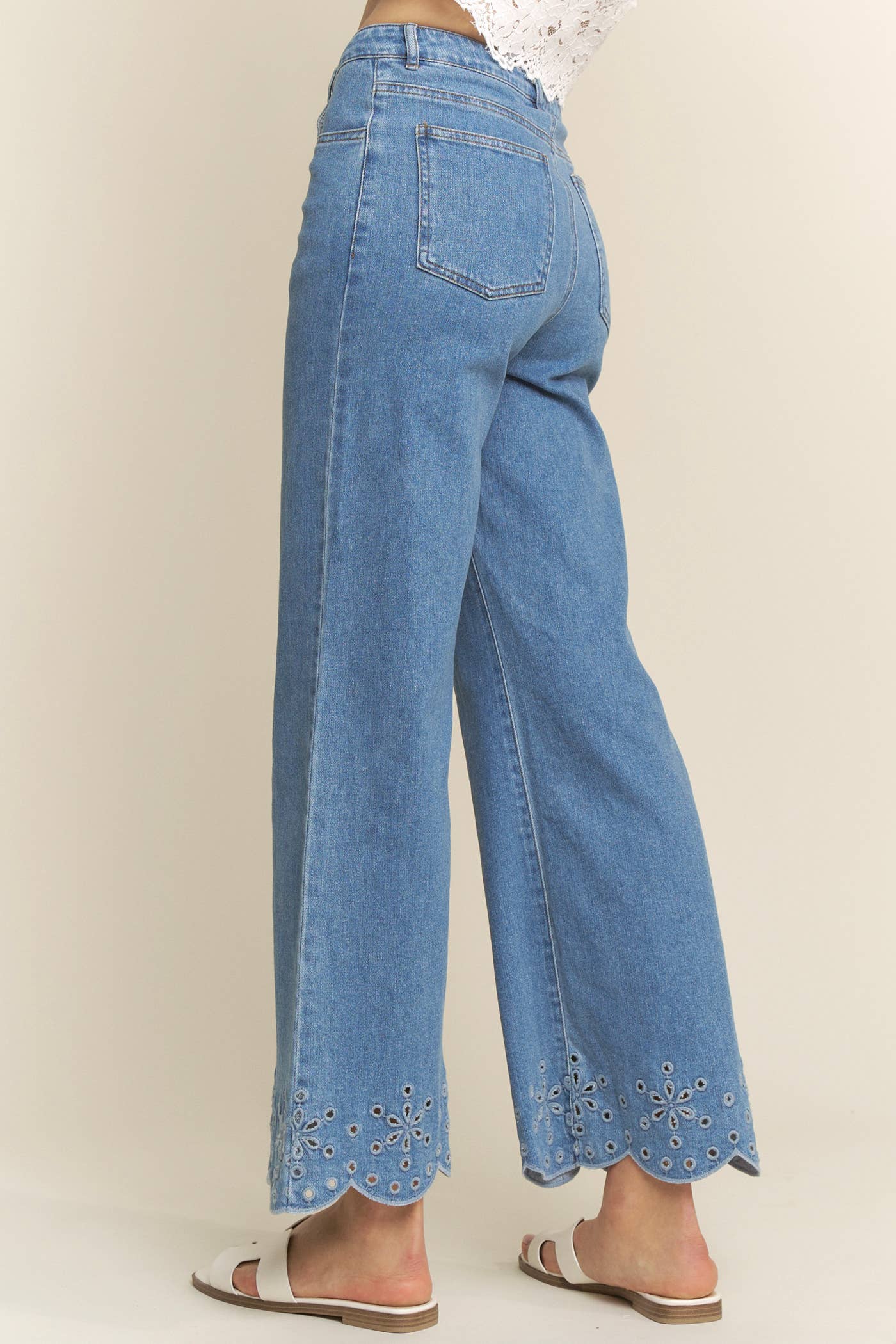 Detail Flare Jeans: Denim
