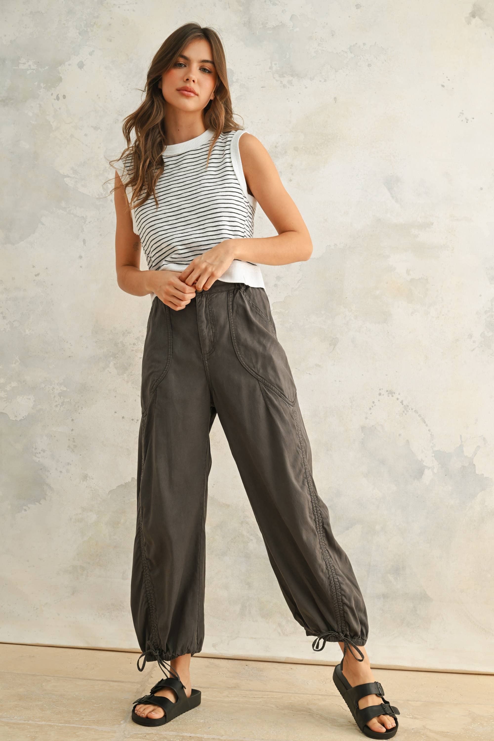 Striped Top: Black