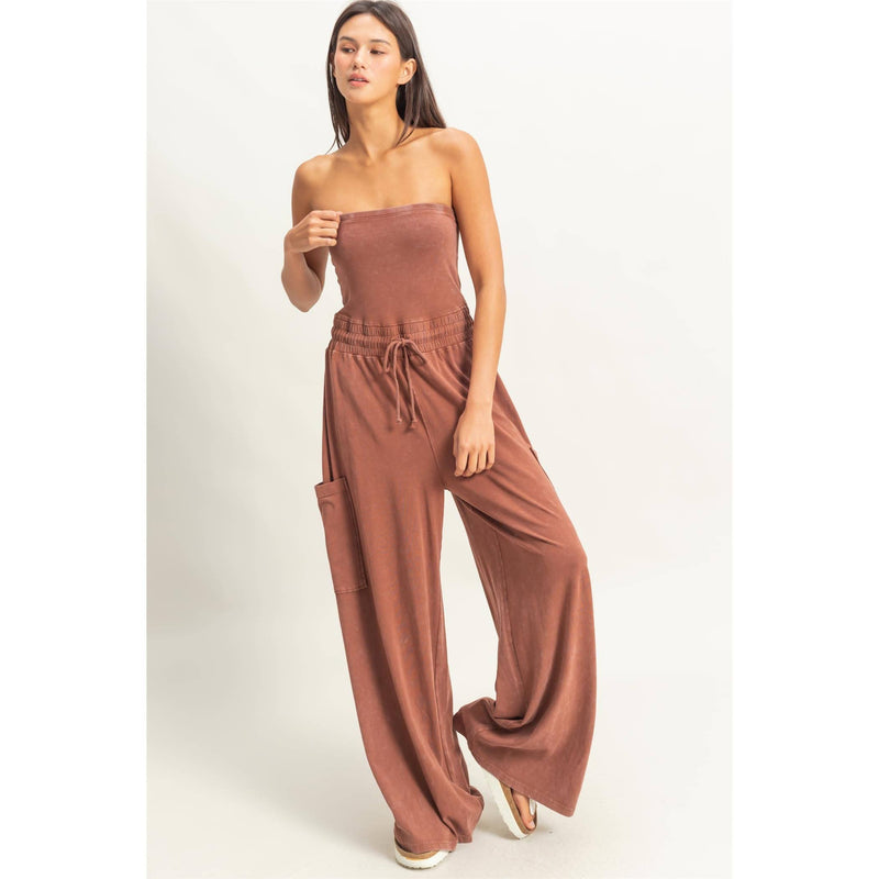 Tube Top Jumpsuit:TURQUOISE