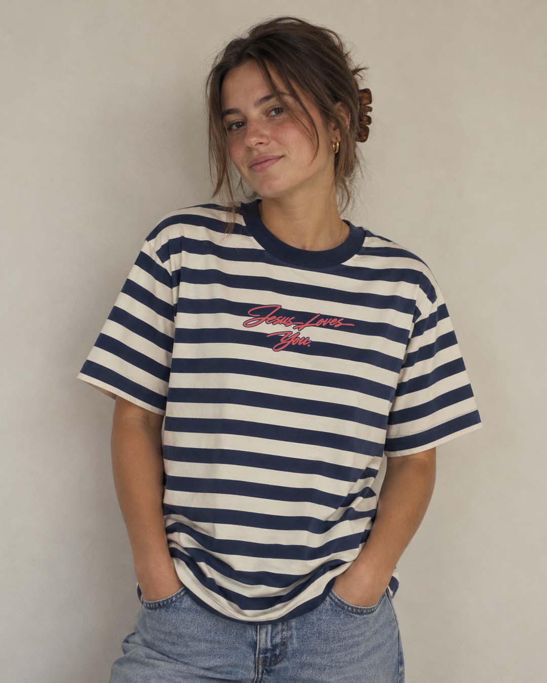 JLY Striped Heavyweight Tee: