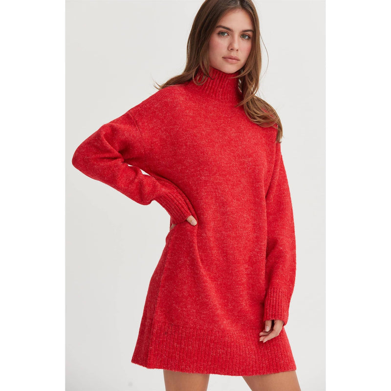 High Neck Sweater Dress