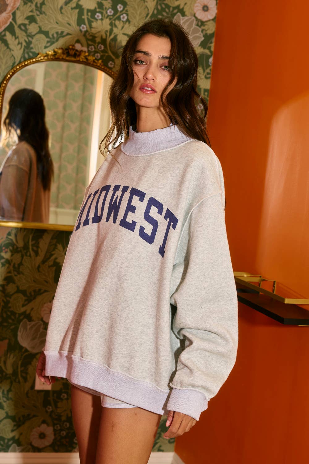 MIDWEST Reversible Sweatshirt: Heather Grey