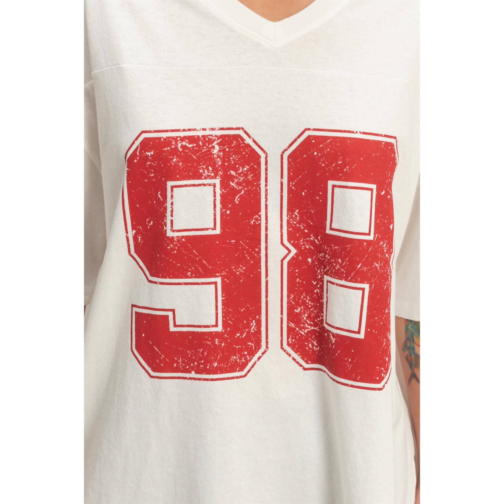 Oversized Varsity Tee: Off White