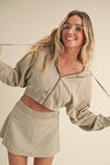 Mineral Wash  Crop Hoodie