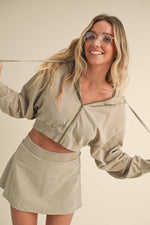 Mineral Wash  Crop Hoodie