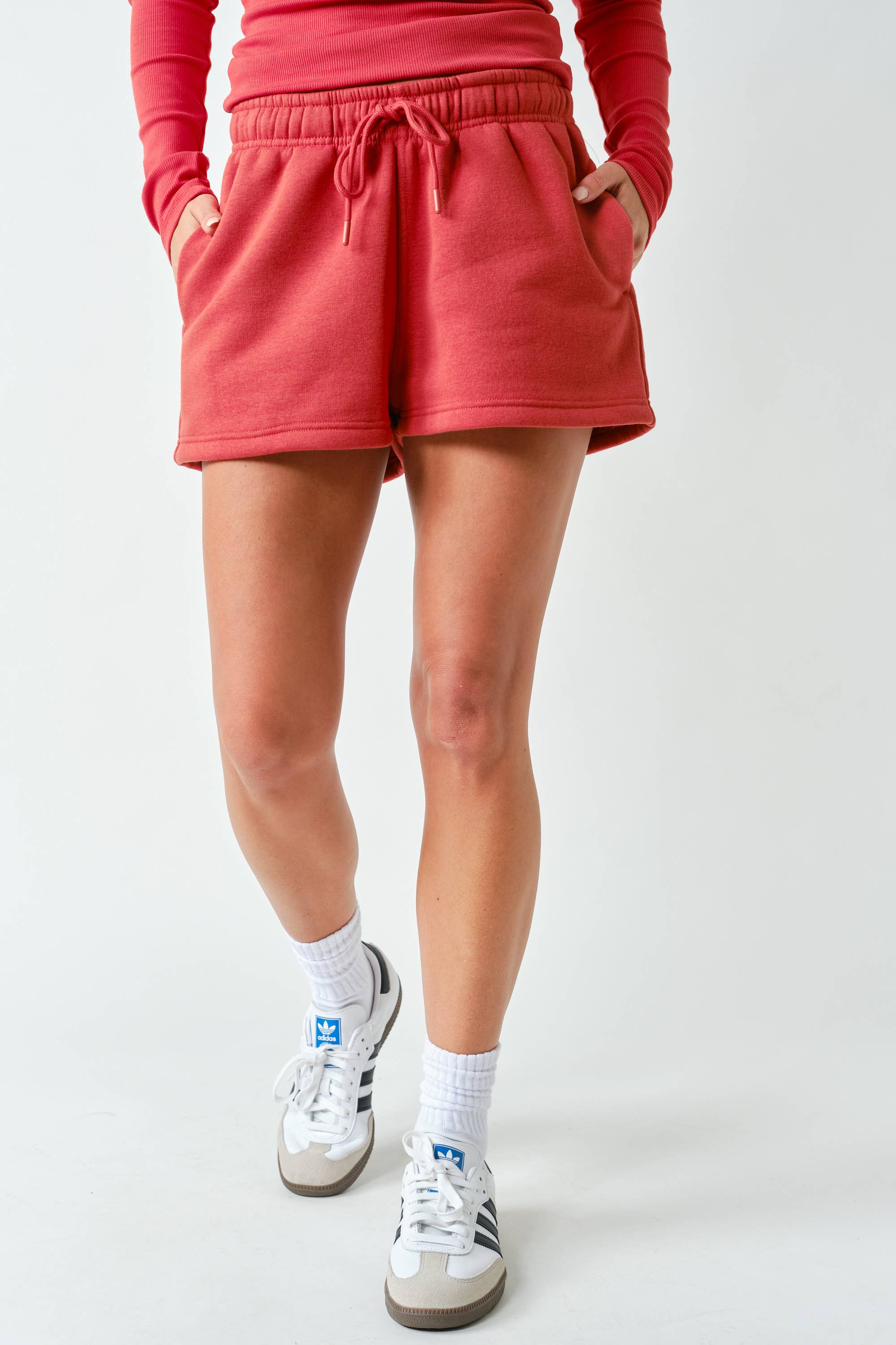 Cotton Sweat Shorts: Blushed Brick