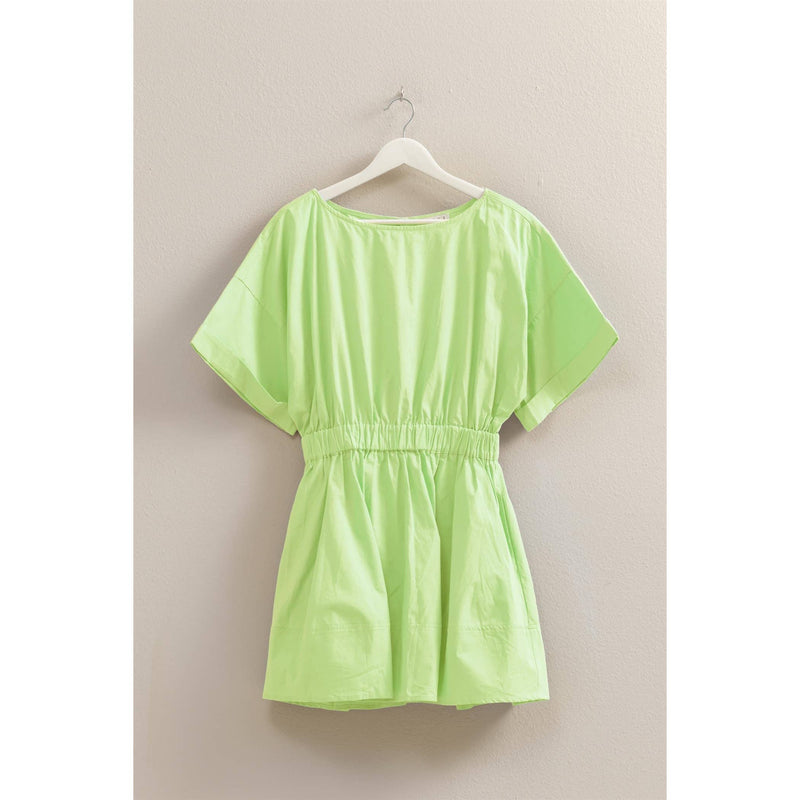 Poplin Mini Dress:OFF WHITE