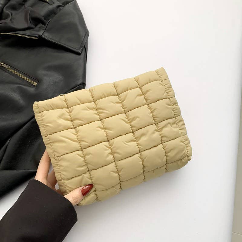 Puffy Cosmetic Makeup Bag: Beige