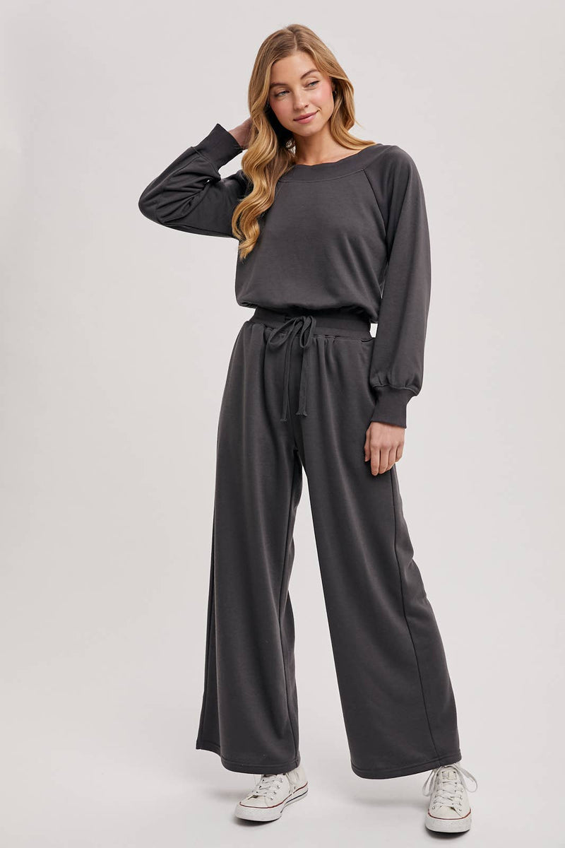 OFF THE SHOULDER JUMPSUIT: