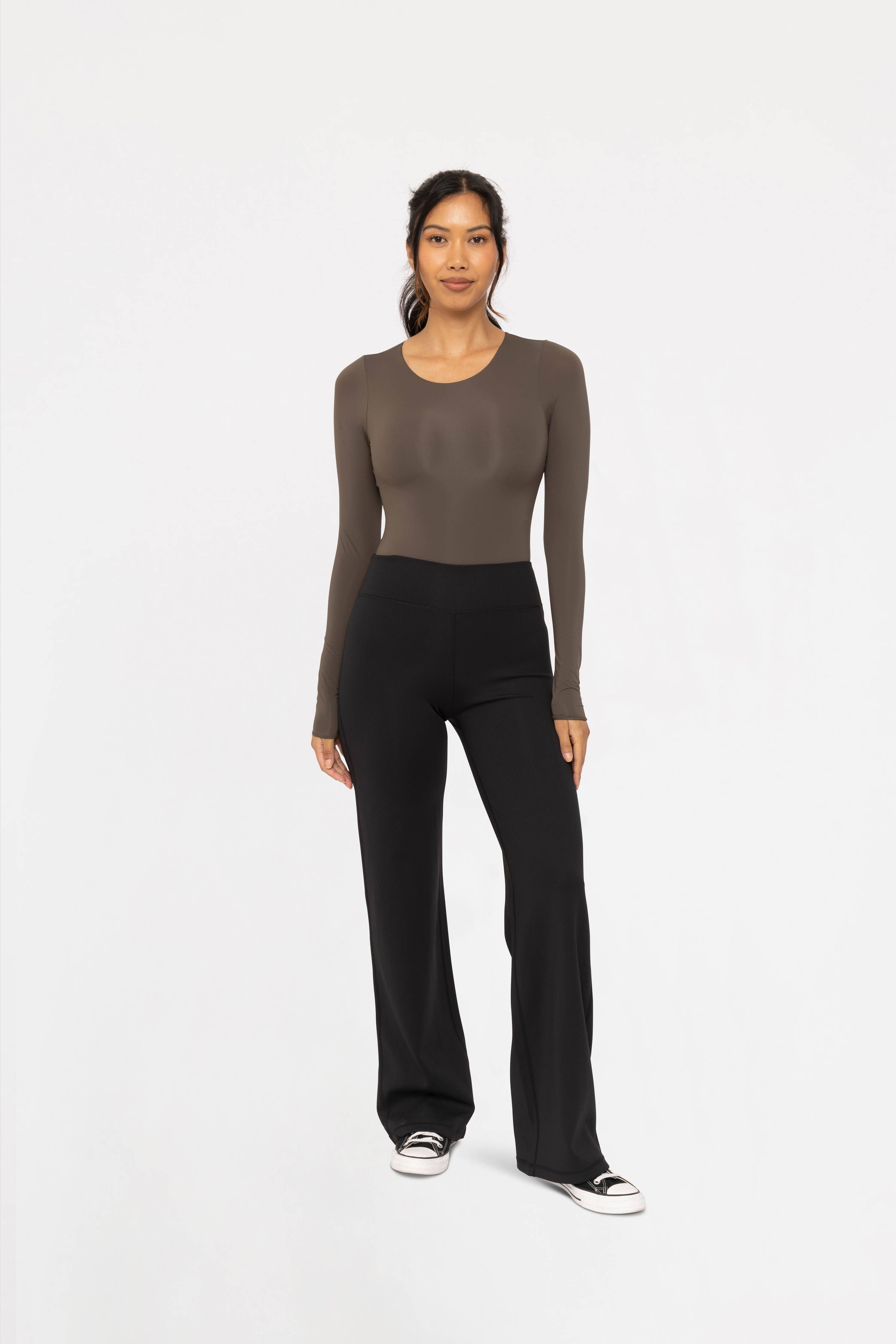 Jacquard Wide Leg Pant: Taupe