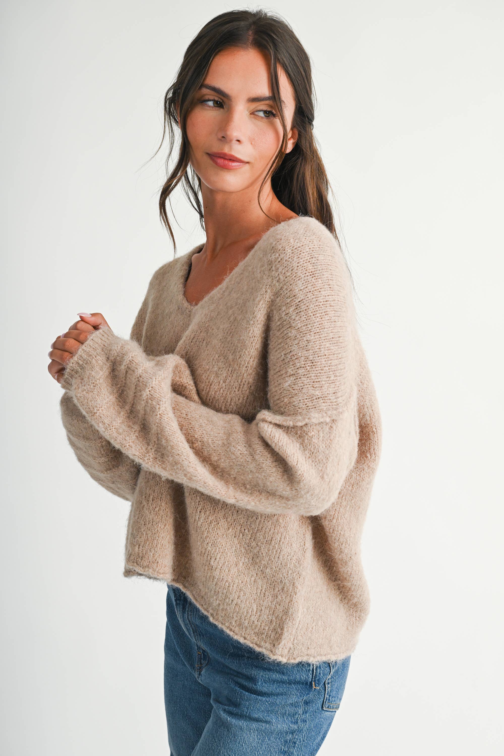 Rolled Cuffs: Sweater: Oat