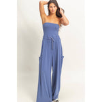 Tube Top Jumpsuit:BLACK
