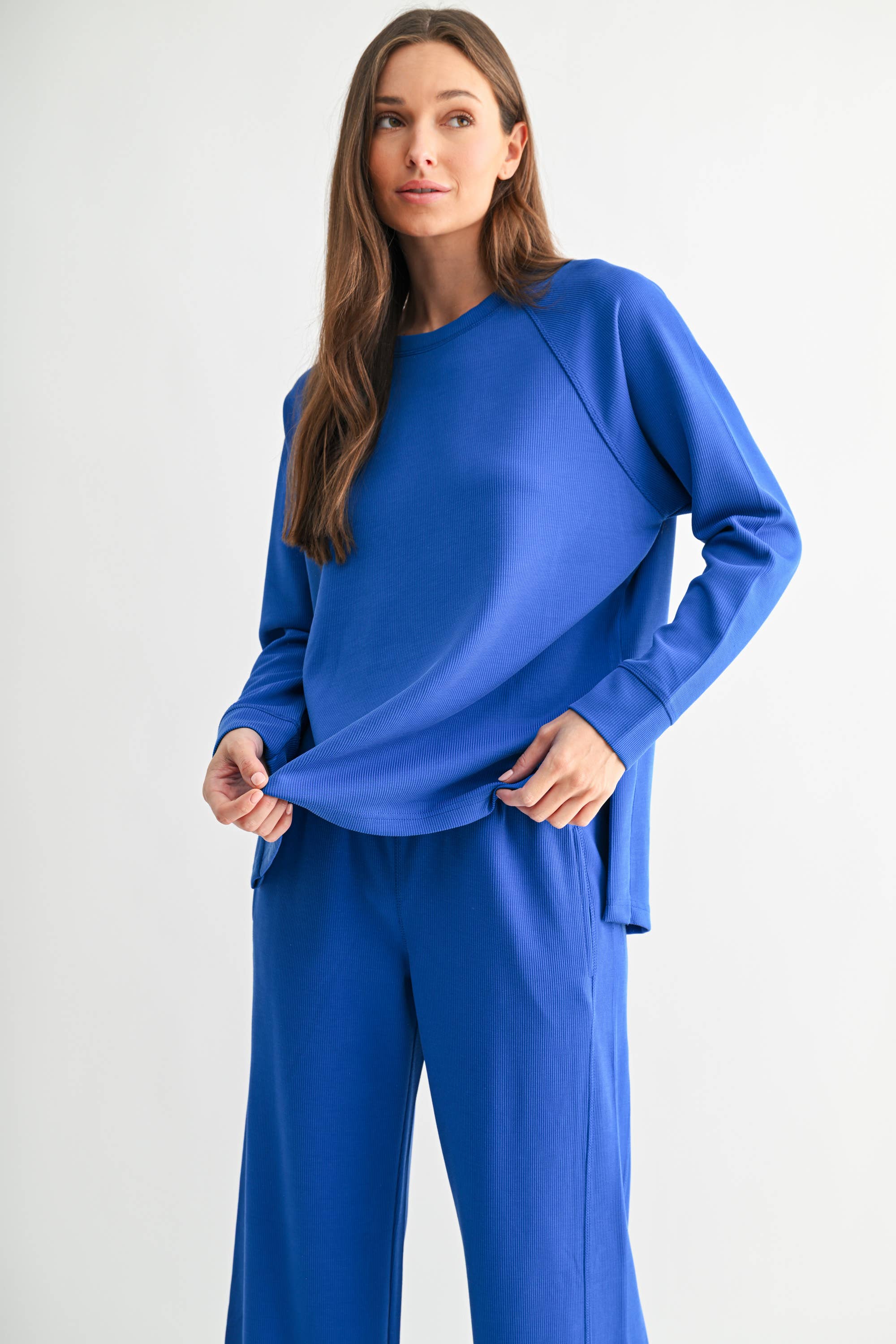 Luxe Raglan Tee: Deep Indigo