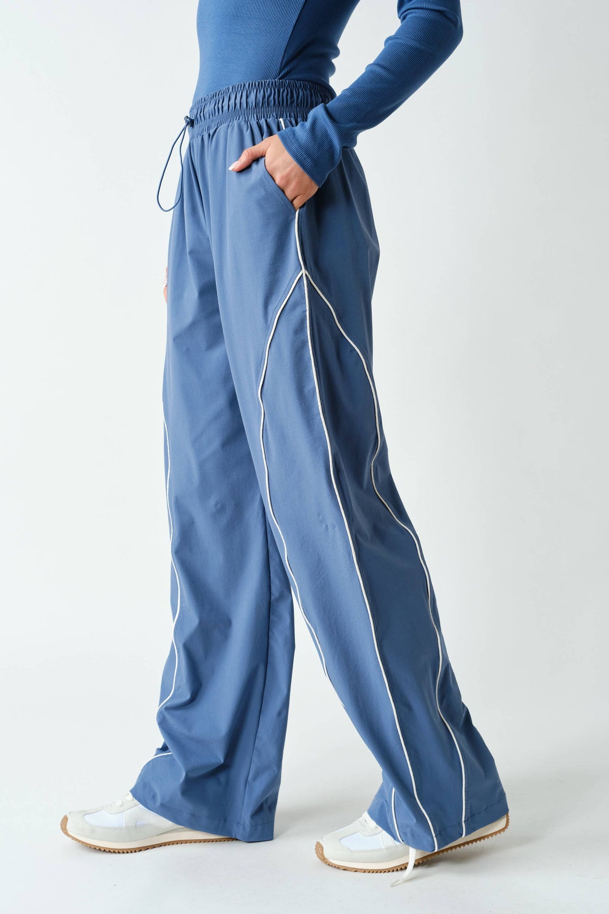 Curved Classic Track Pants: Ocean