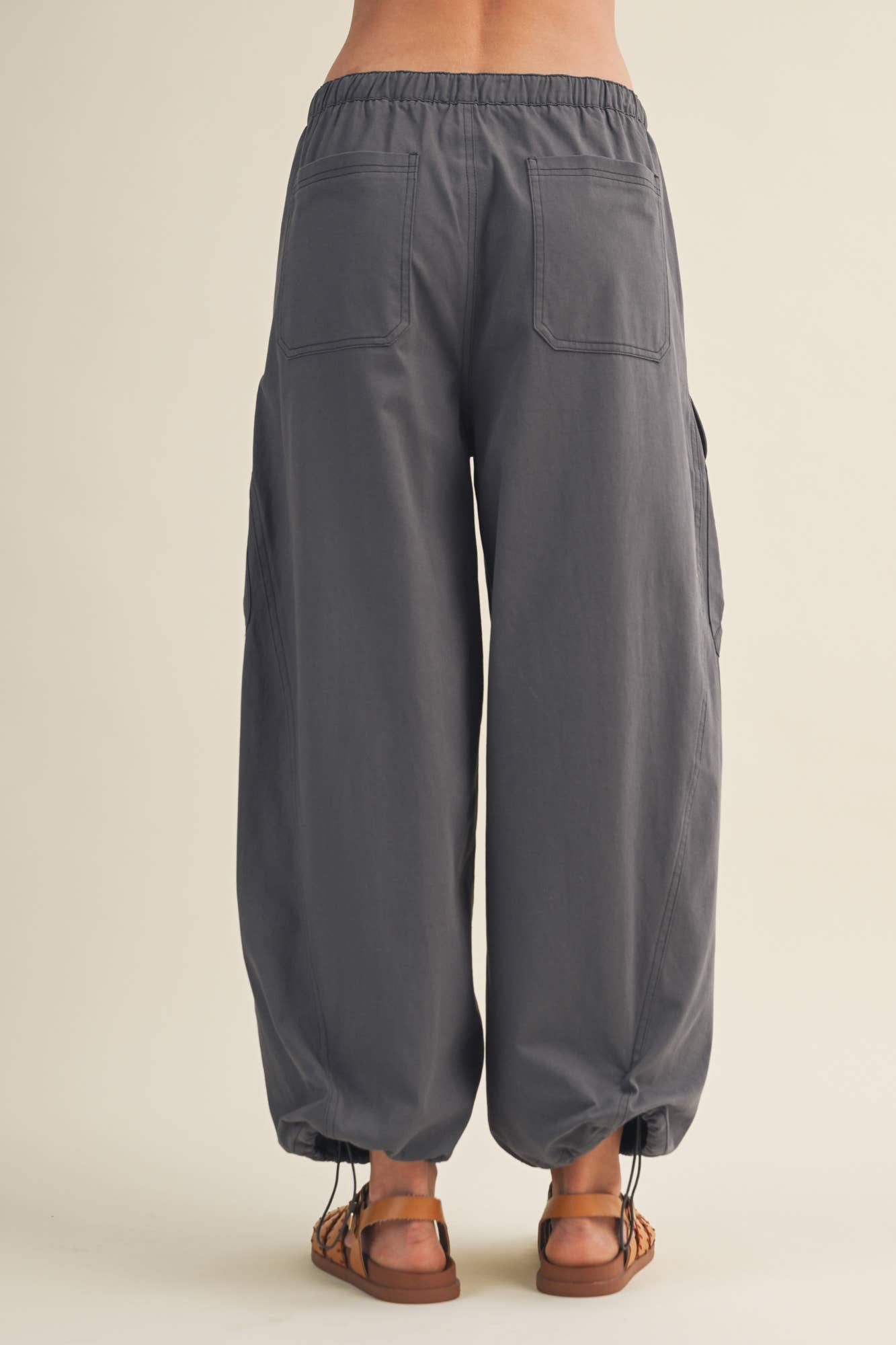 Voluminous Cargo Pants: Washed Navy