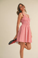 Plaid Mini Dress: Red