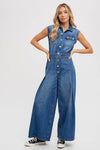 Denim Sleeveless Jumpsuit