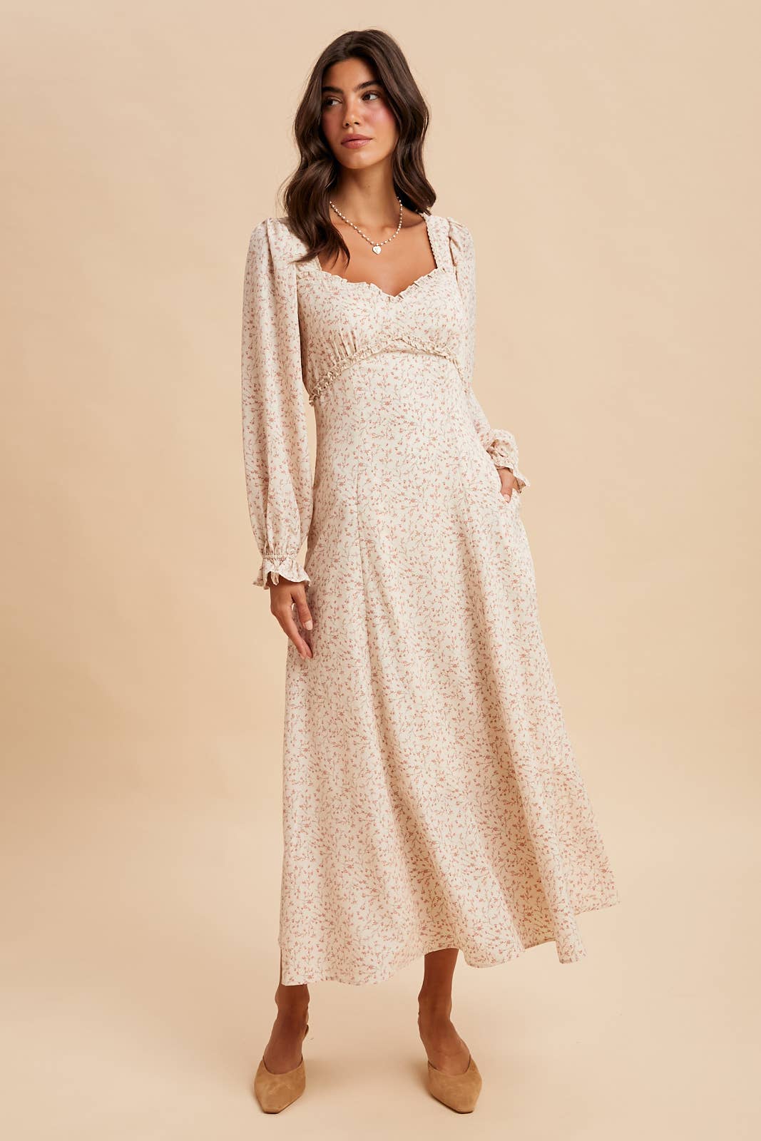 Sweetheart Maxi Dress:Cream