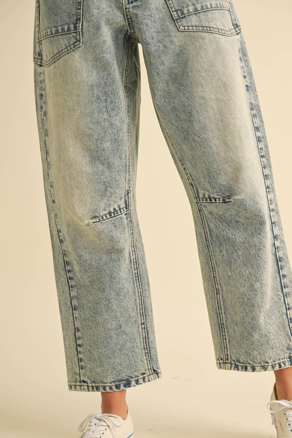 Washed Denim Pants:
