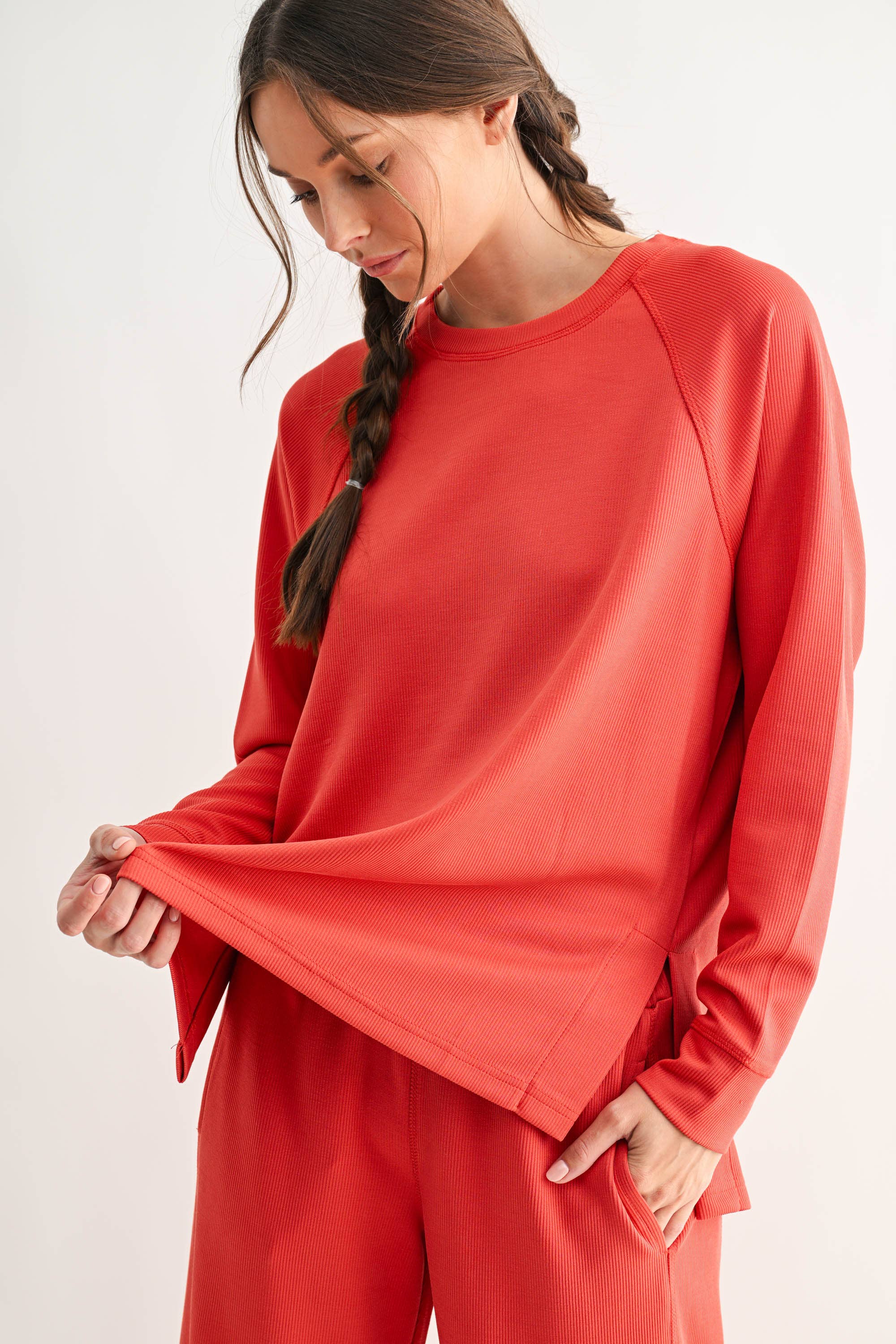 Luxe Raglan Tee: Deep Indigo