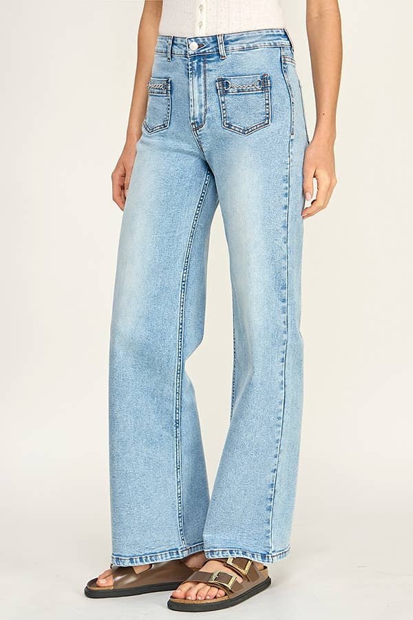 Wide Leg Jeans: Lt. Denim