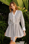 Striped Button Detail Mini Dress
