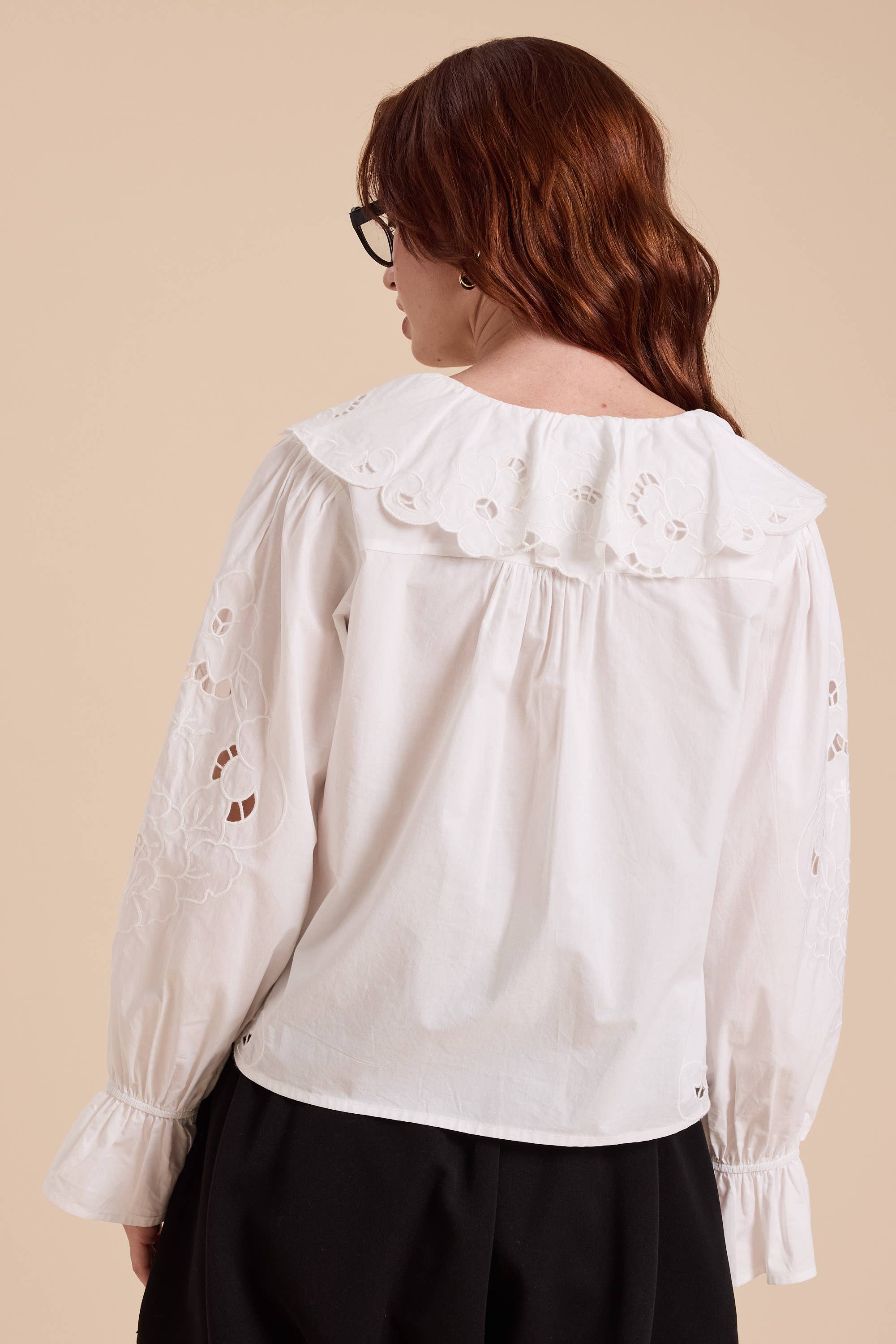 Eyelet Detailed Blouse: White