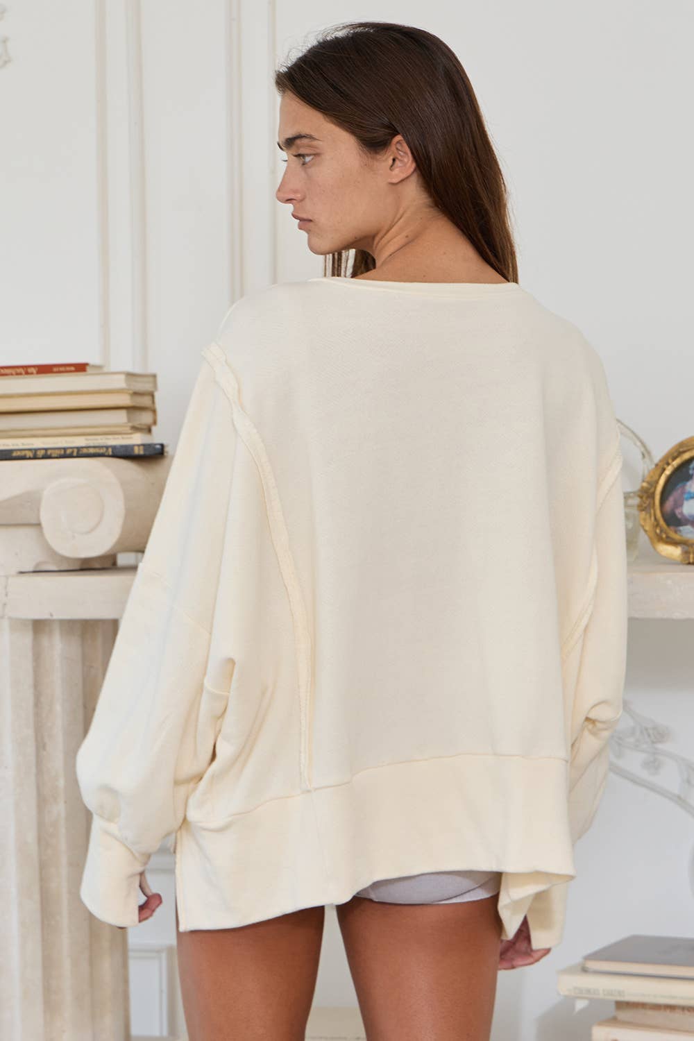 'CIAO' Terry Top: Cream