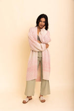 Cozy Knit Ombre Longline Cardigan: Blush