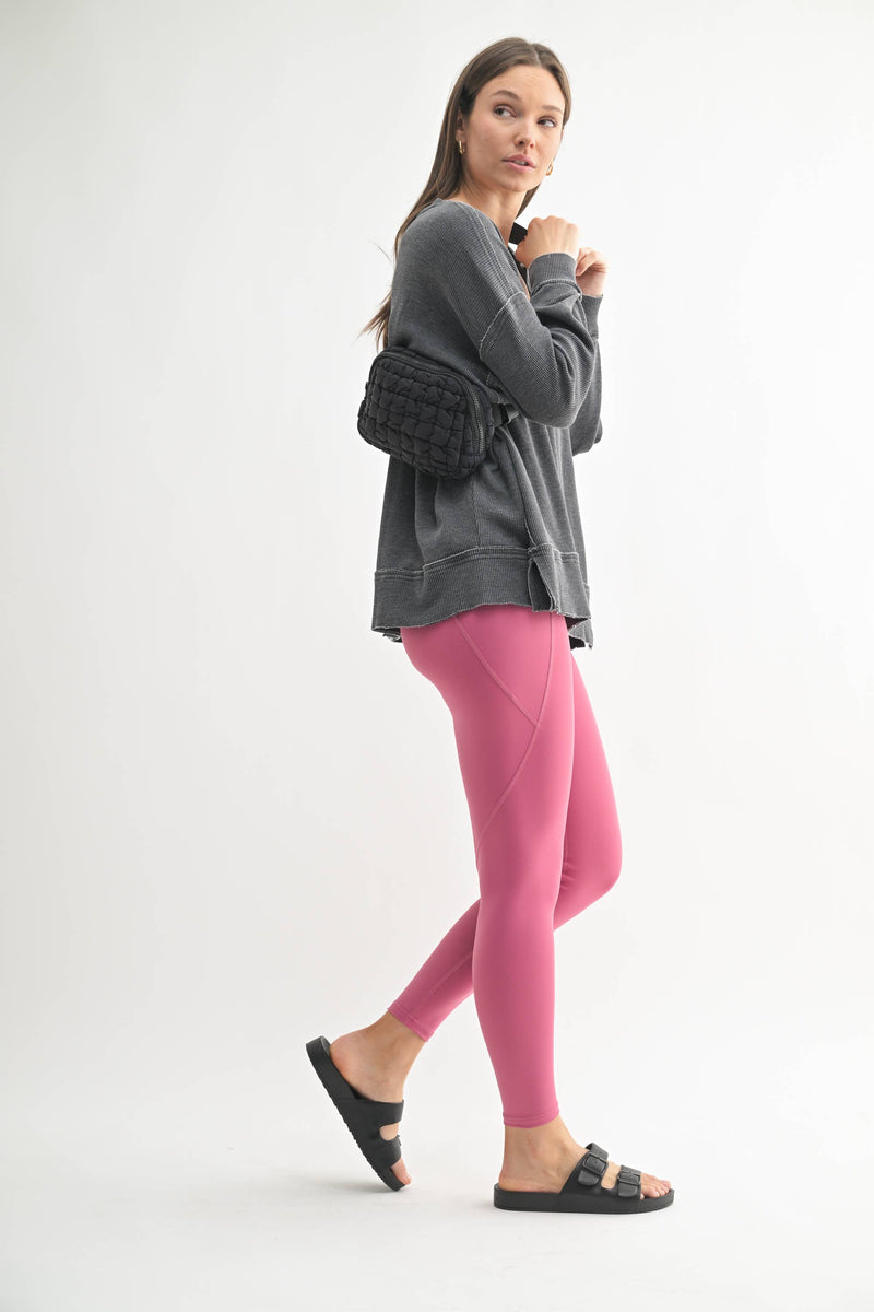 Waffle Knit Oversized:PLUM