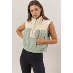 Faux Shearling Half-Zip Vest