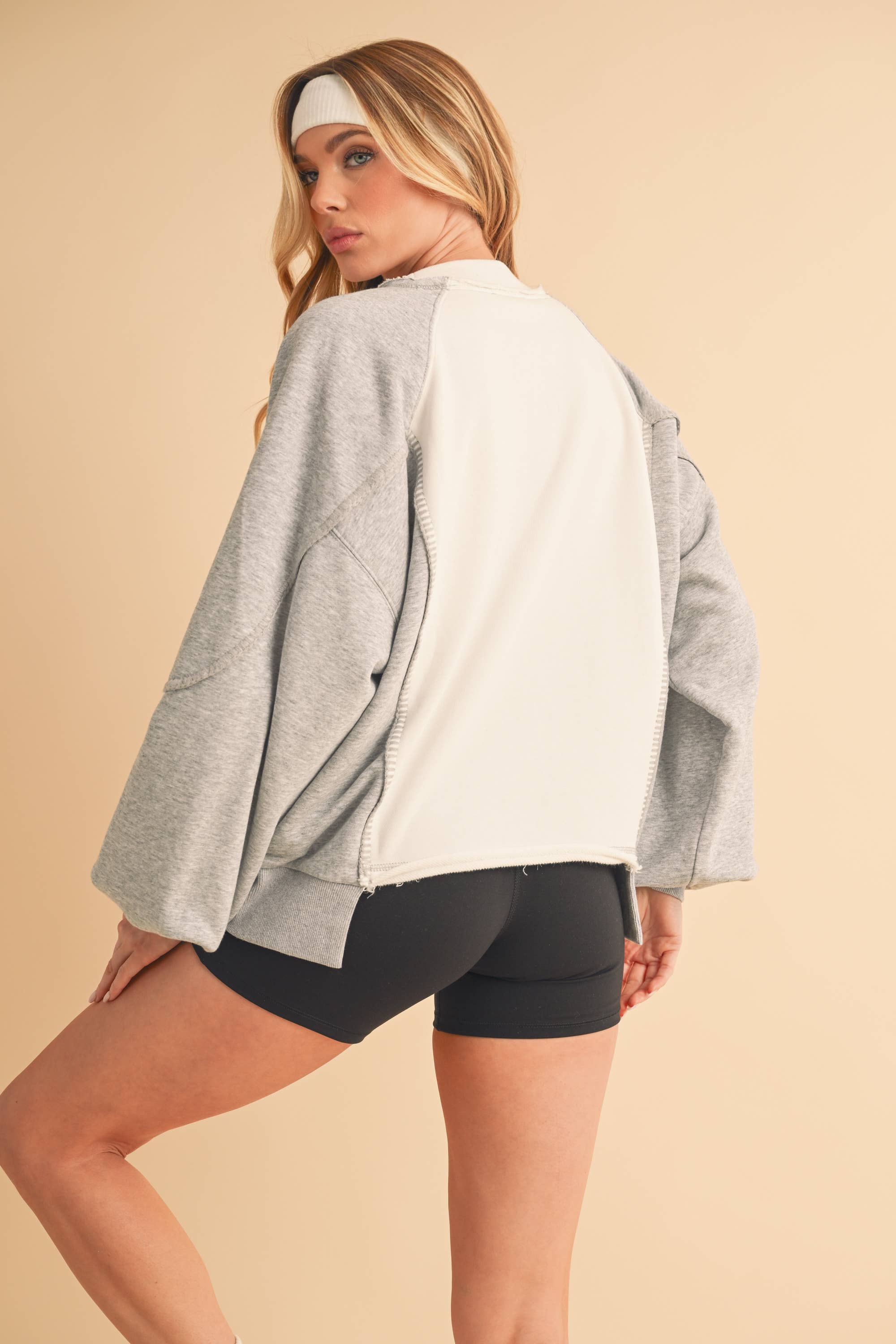 Nya Colorblock Sweater:Gray