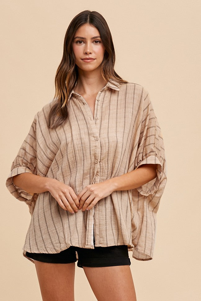Oversized Blouse:Latte