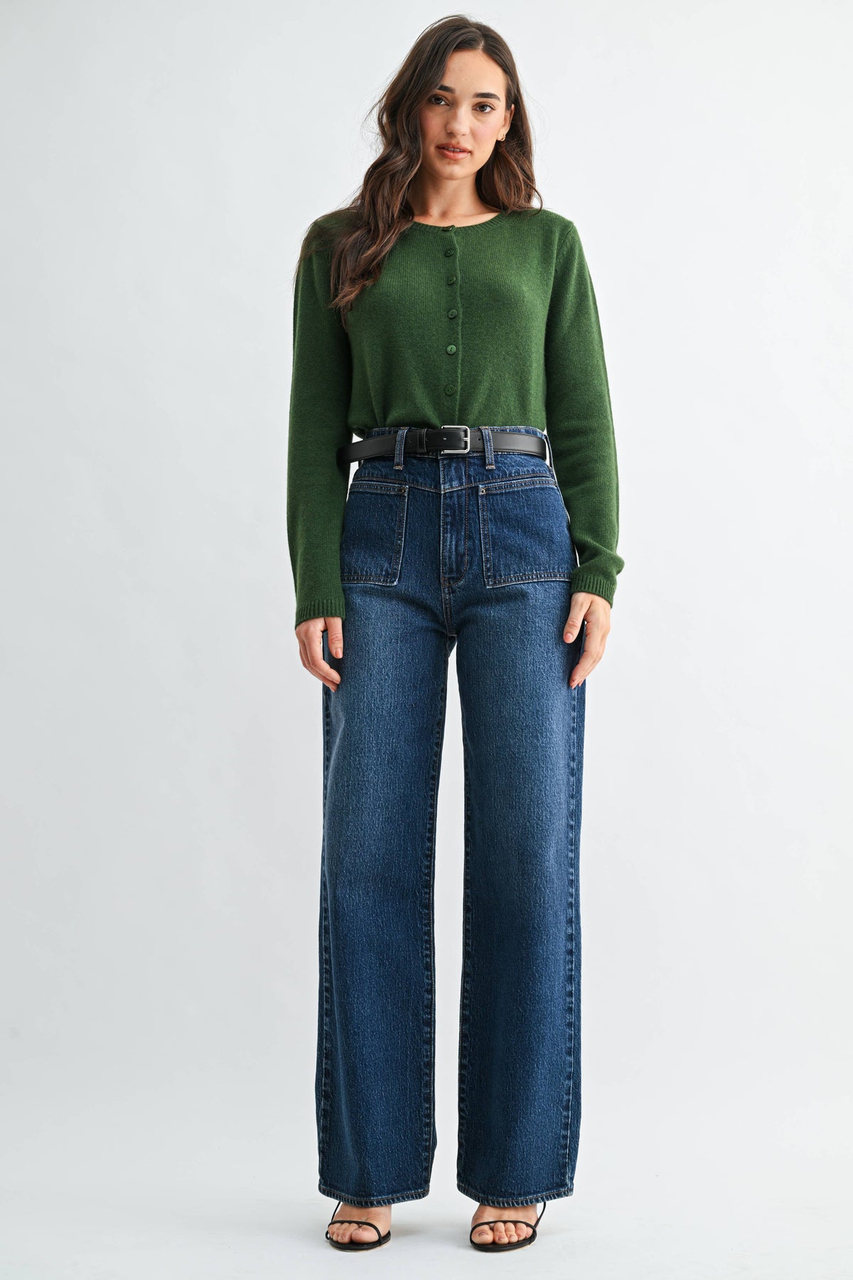 Square Pocket Straight Leg Jeans
