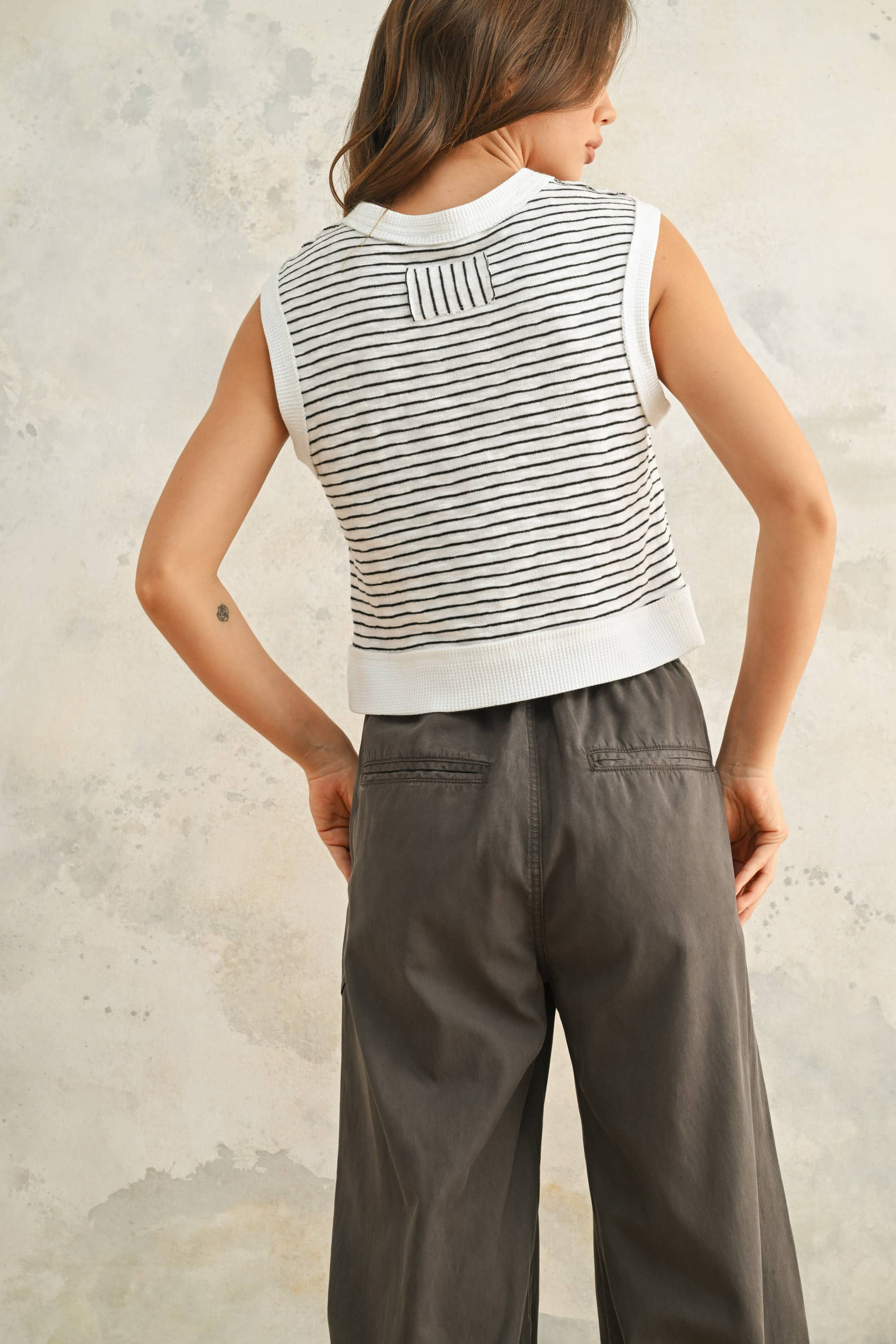 Striped Top: Black