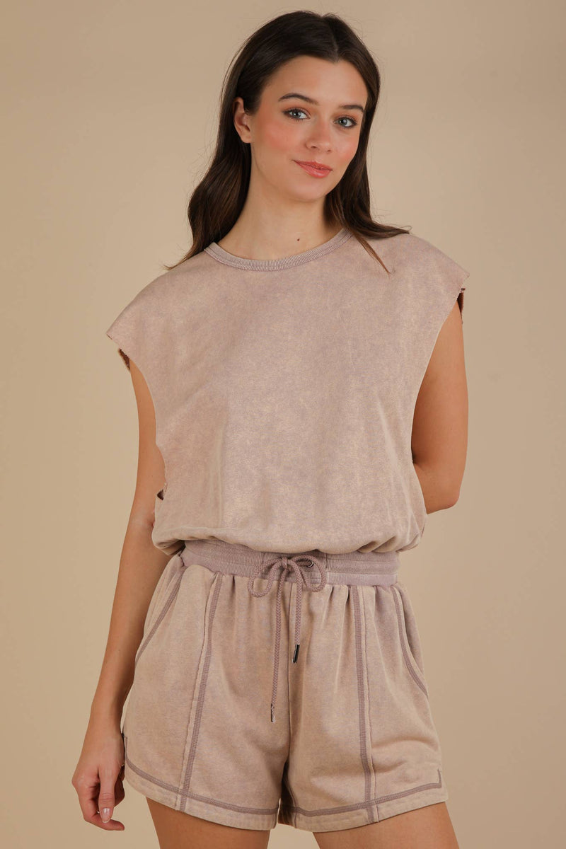 Washed Knit Romper
