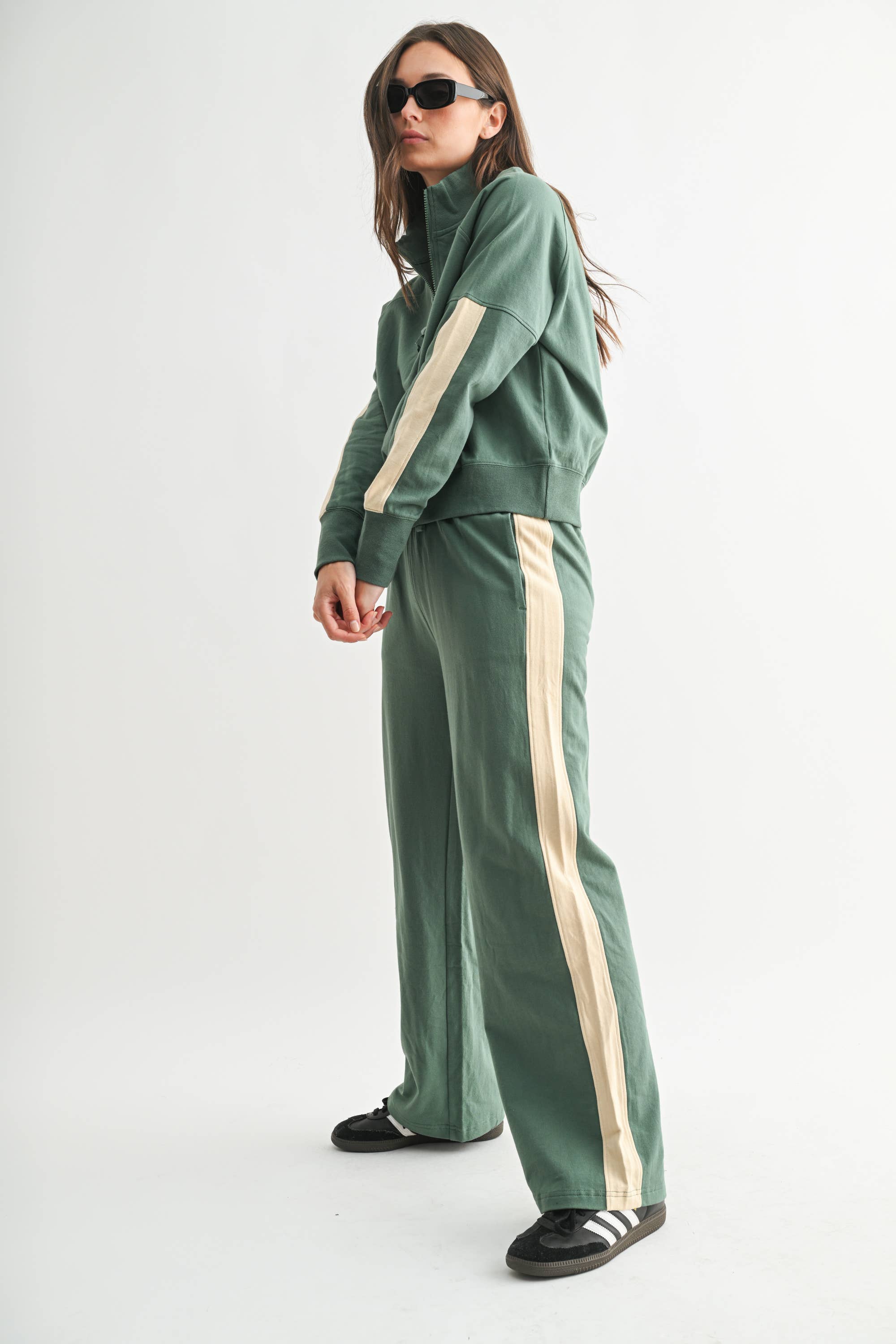Varsity Stripe Set: Pine/Grey