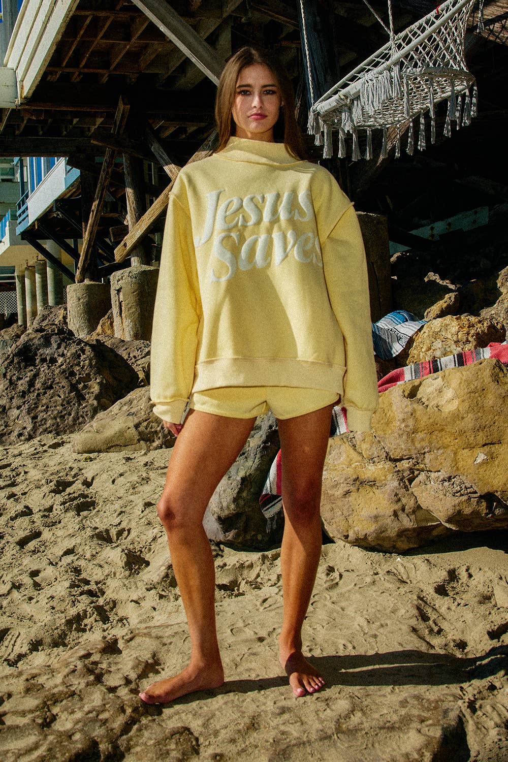 Jesus Saves Sweatshirt: Yellow
