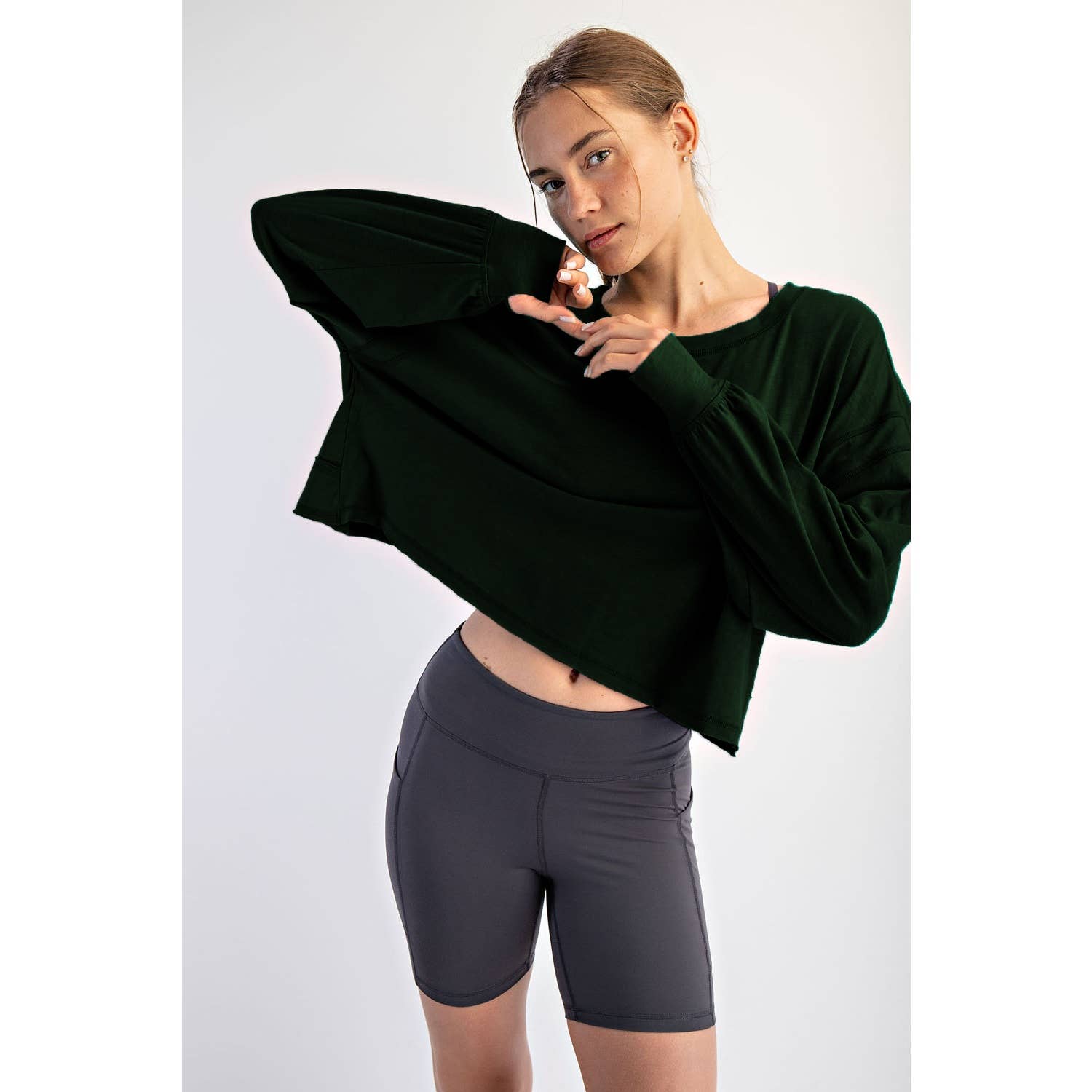 Cotton Open Back Top: Reg. Green