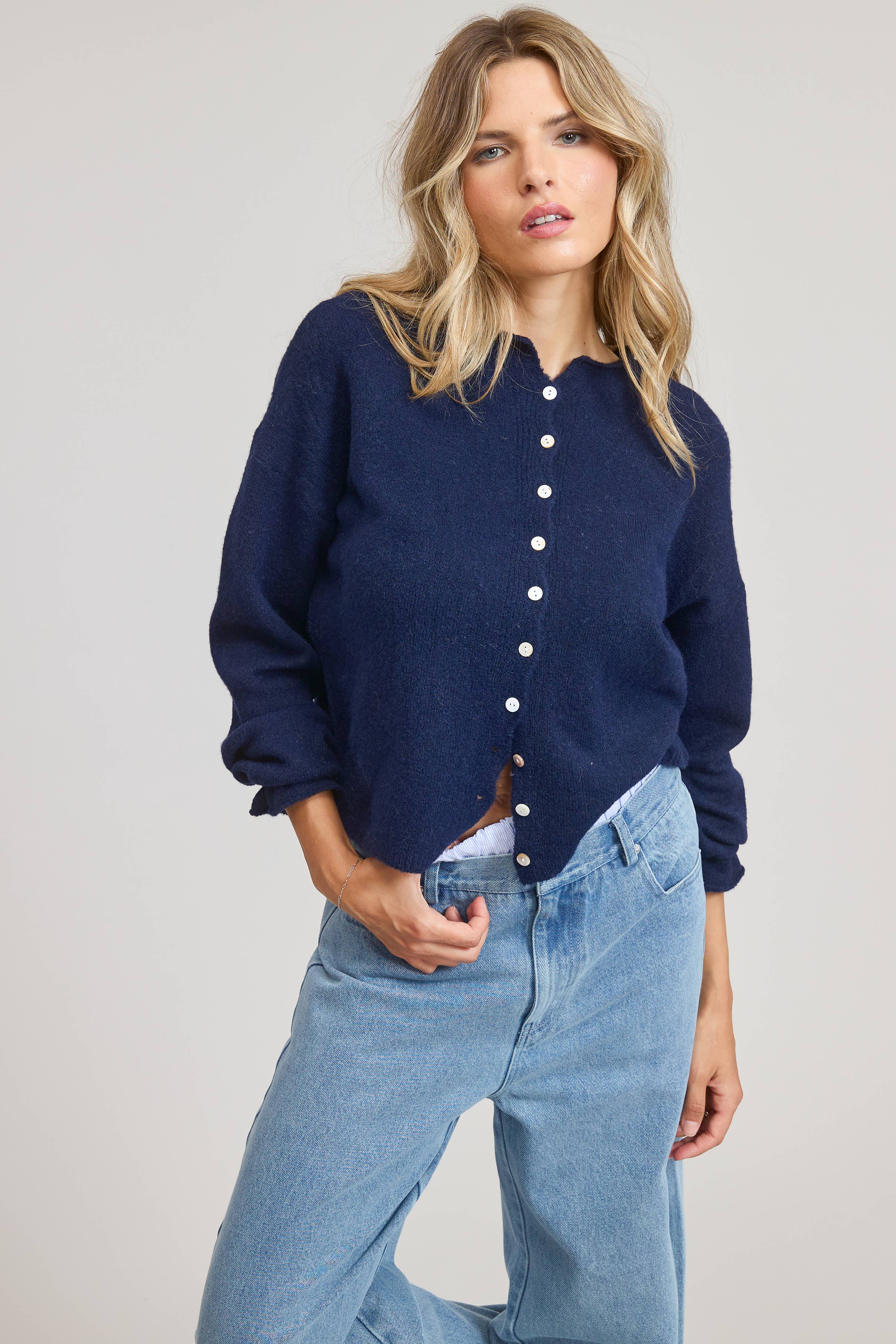 Essential Cardigan: Navy